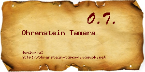 Ohrenstein Tamara névjegykártya